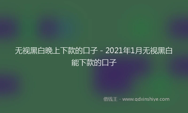 无视黑白晚上下款的口子 - 2021年1月无视黑白能下款的口子