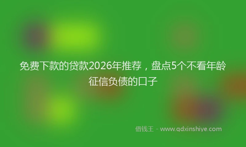 免费下款的贷款2026年推荐,盘点5个不看年龄征信负债的口子