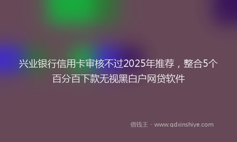 兴业银行信用卡审核不过2025年推荐，整合5个百分百下款无视黑白户网贷软件