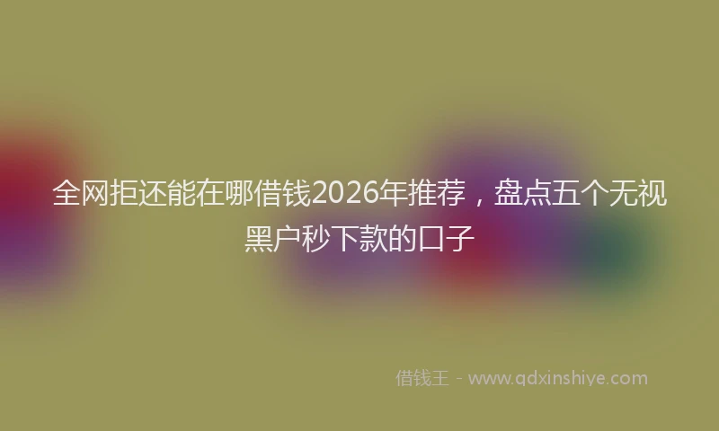 全网拒还能在哪借钱2026年推荐，盘点五个无视黑户秒下款的口子