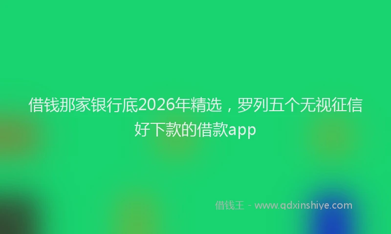 借钱那家银行底2026年精选，罗列五个无视征信好下款的借款app