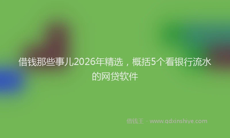 借钱那些事儿2026年精选,概括5个看银行流水的网贷软件