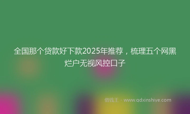 全国那个贷款好下款2025年推荐，梳理五个网黑烂户无视风控口子