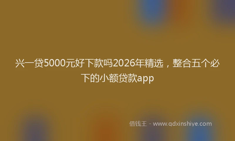 兴一贷5000元好下款吗2026年精选，整合五个必下的小额贷款app