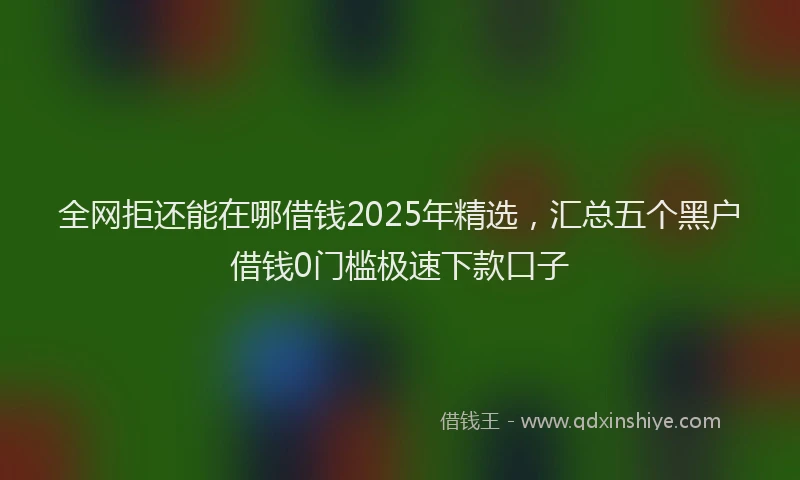 全网拒还能在哪借钱2025年精选，汇总五个黑户借钱0门槛极速下款口子