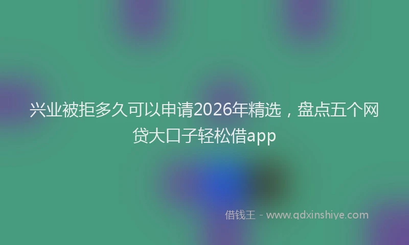 兴业被拒多久可以申请2026年精选，盘点五个网贷大口子轻松借app