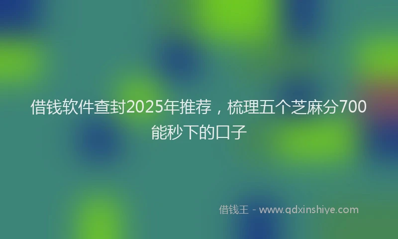 借钱软件查封2025年推荐,梳理五个芝麻分700能秒下的口子