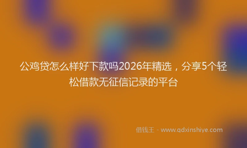 公鸡贷怎么样好下款吗2026年精选，分享5个轻松借款无征信记录的平台