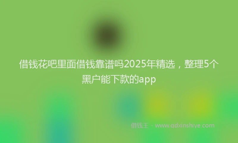 借钱花吧里面借钱靠谱吗2025年精选，整理5个黑户能下款的app