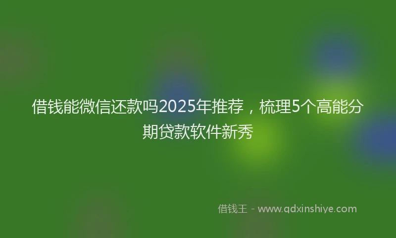 借钱能微信还款吗2025年推荐，梳理5个高能分期贷款软件新秀
