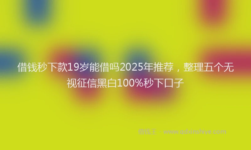 借钱秒下款19岁能借吗2025年推荐,整理五个无视征信黑白100%秒下口子