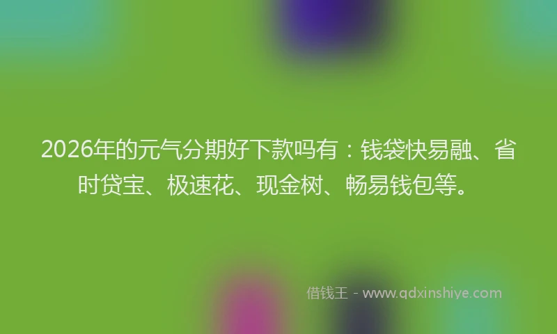 2026年的元气分期好下款吗有：钱袋快易融、省时贷宝、极速花、现金树、畅易钱包等。