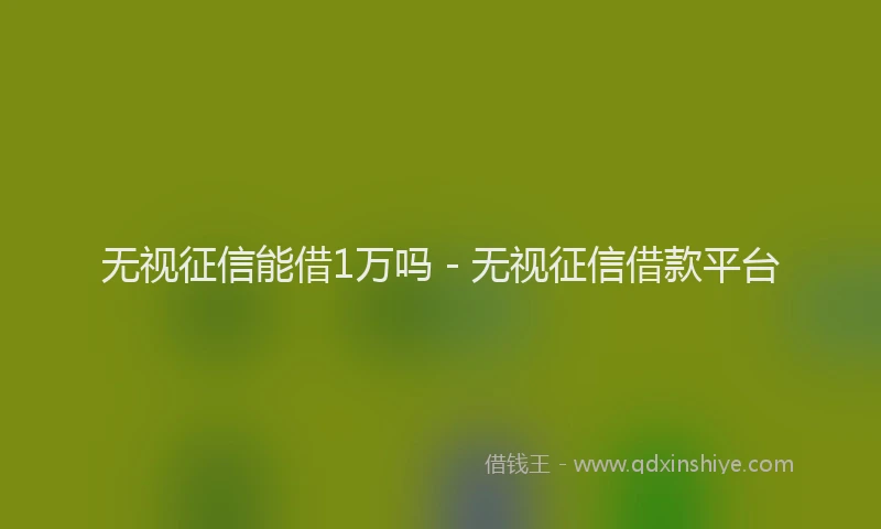无视征信能借1万吗 - 无视征信借款平台