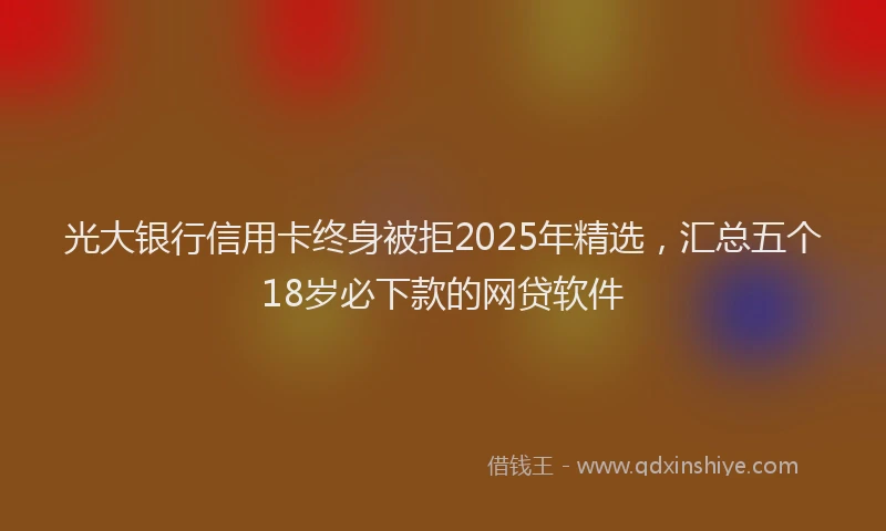 光大银行信用卡终身被拒2025年精选，汇总五个18岁必下款的网贷软件