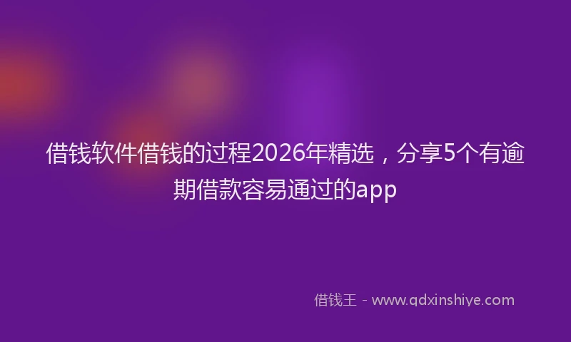 借钱软件借钱的过程2026年精选，分享5个有逾期借款容易通过的app