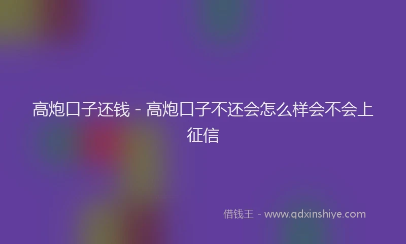 高炮口子还钱 - 高炮口子不还会怎么样会不会上征信