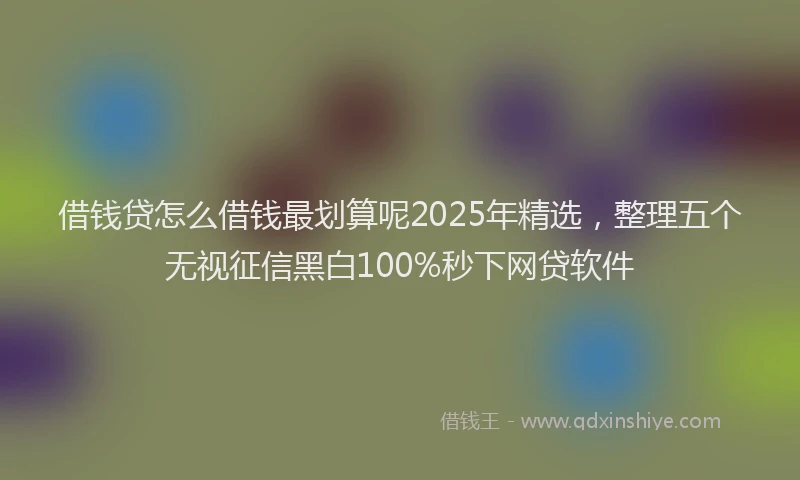 借钱贷怎么借钱最划算呢2025年精选，整理五个无视征信黑白100%秒下网贷软件