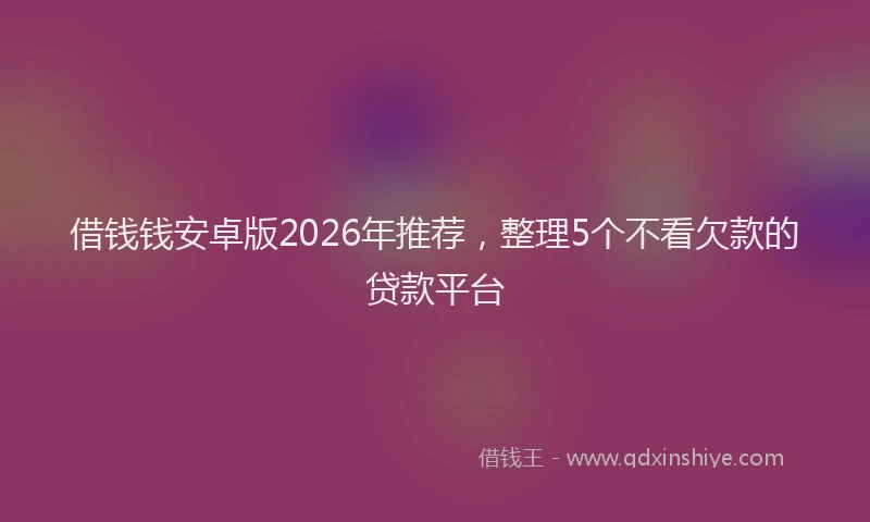 借钱钱安卓版2026年推荐，整理5个不看欠款的贷款平台