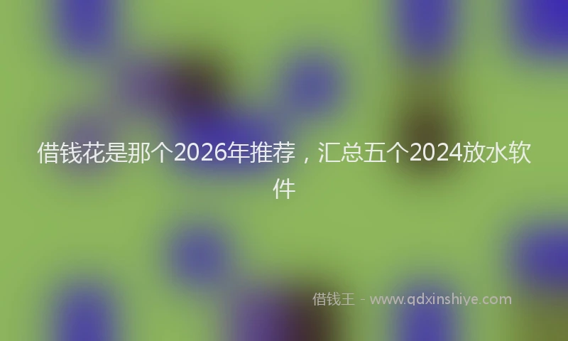 借钱花是那个2026年推荐，汇总五个2024放水软件