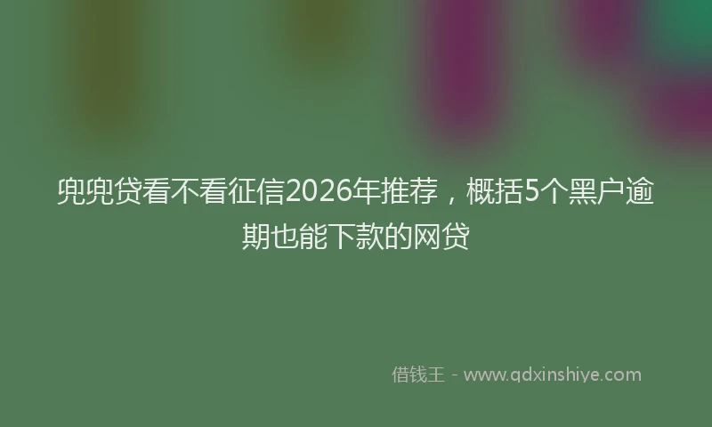兜兜贷看不看征信2026年推荐，概括5个黑户逾期也能下款的网贷