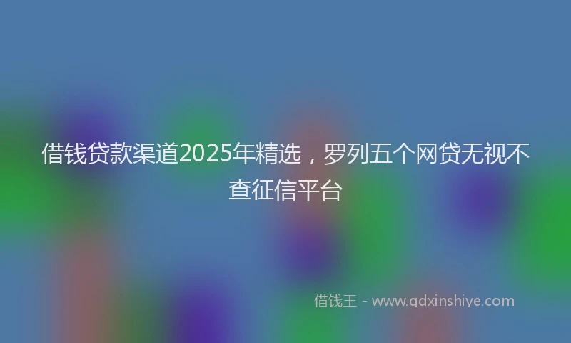 借钱贷款渠道2025年精选，罗列五个网贷无视不查征信平台