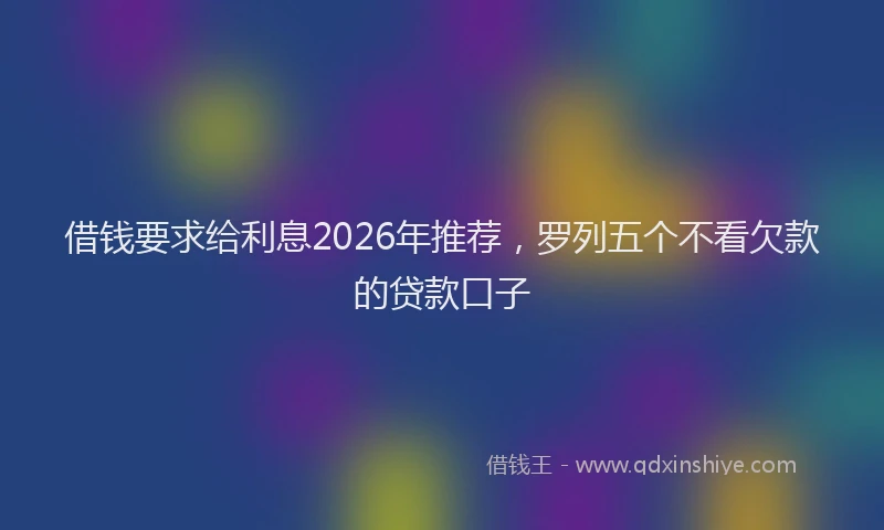借钱要求给利息2026年推荐，罗列五个不看欠款的贷款口子