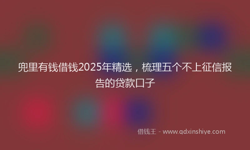 兜里有钱借钱2025年精选，梳理五个不上征信报告的贷款口子