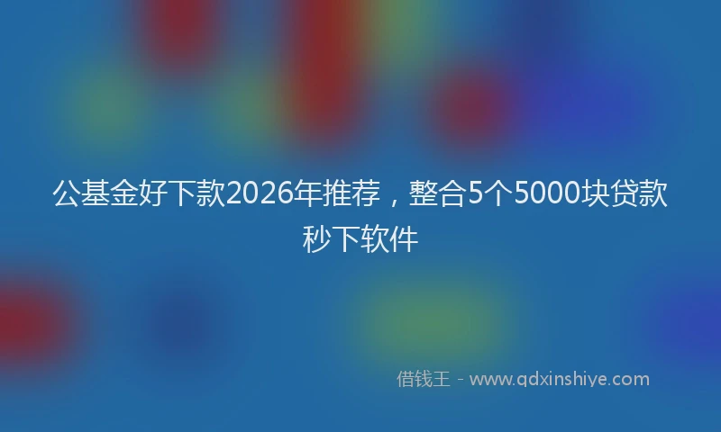 公基金好下款2026年推荐，整合5个5000块贷款秒下软件