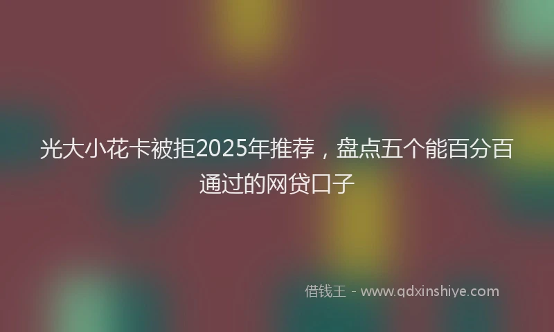 光大小花卡被拒2025年推荐,盘点五个能百分百通过的网贷口子