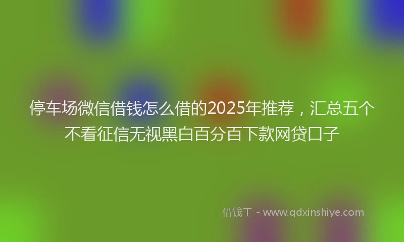 停车场微信借钱怎么借的2025年推荐，汇总五个不看征信无视黑白百分百下款网贷口子