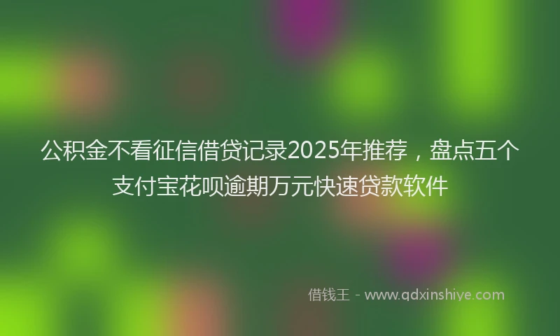 公积金不看征信借贷记录2025年推荐，盘点五个支付宝花呗逾期万元快速贷款软件
