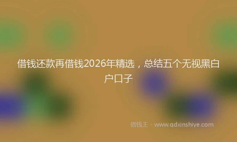 借钱还款再借钱2026年精选，总结五个无视黑白户口子
