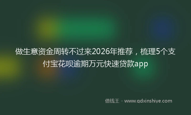 做生意资金周转不过来2026年推荐，梳理5个支付宝花呗逾期万元快速贷款app