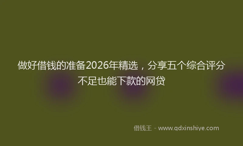 做好借钱的准备2026年精选，分享五个综合评分不足也能下款的网贷