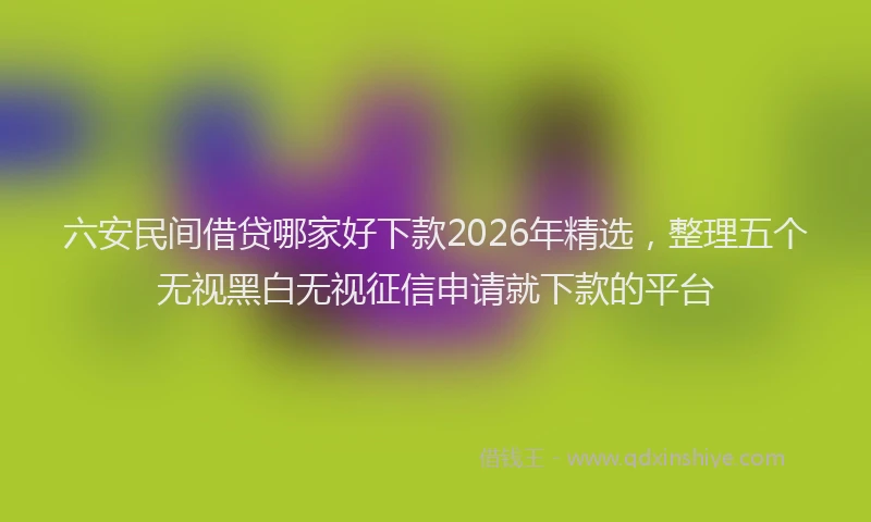 六安民间借贷哪家好下款2026年精选，整理五个无视黑白无视征信申请就下款的平台