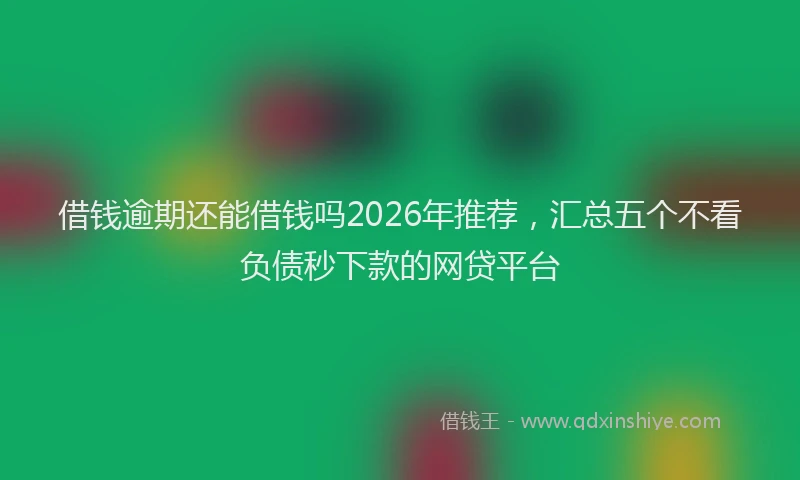 借钱逾期还能借钱吗2026年推荐，汇总五个不看负债秒下款的网贷平台