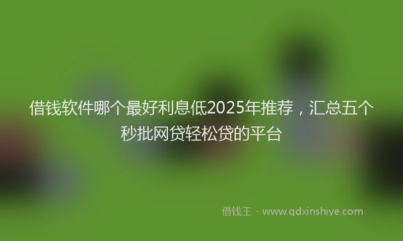 借钱软件哪个最好利息低2025年推荐，汇总五个秒批网贷轻松贷的平台