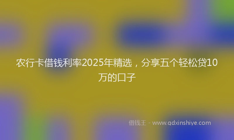 农行卡借钱利率2025年精选，分享五个轻松贷10万的口子