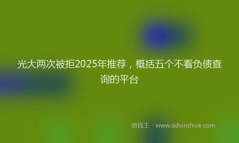 光大两次被拒2025年推荐，概括五个不看负债查询的平台