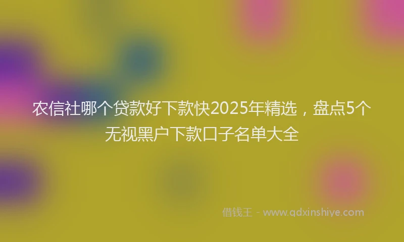 农信社哪个贷款好下款快2025年精选，盘点5个无视黑户下款口子名单大全