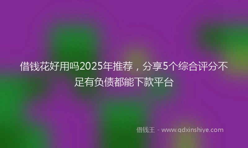 借钱花好用吗2025年推荐，分享5个综合评分不足有负债都能下款平台