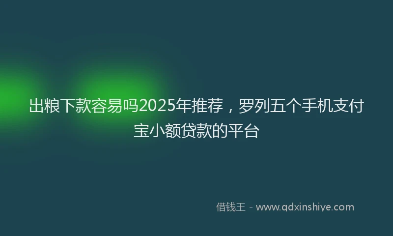 出粮下款容易吗2025年推荐，罗列五个手机支付宝小额贷款的平台