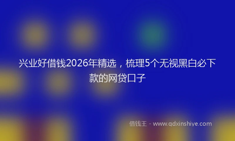 兴业好借钱2026年精选，梳理5个无视黑白必下款的网贷口子