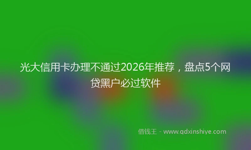 光大信用卡办理不通过2026年推荐，盘点5个网贷黑户必过软件