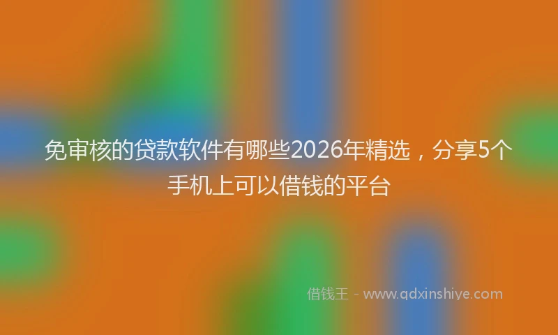 免审核的贷款软件有哪些2026年精选,分享5个手机上可以借钱的平台