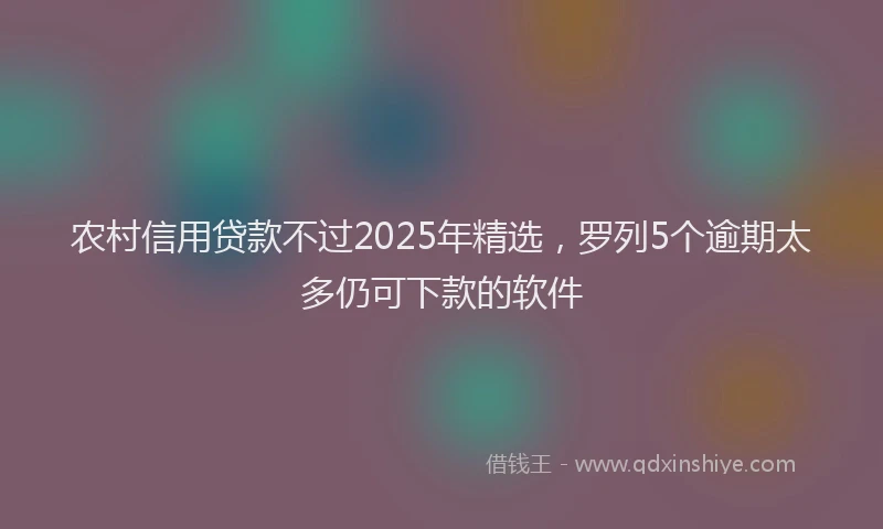 农村信用贷款不过2025年精选，罗列5个逾期太多仍可下款的软件