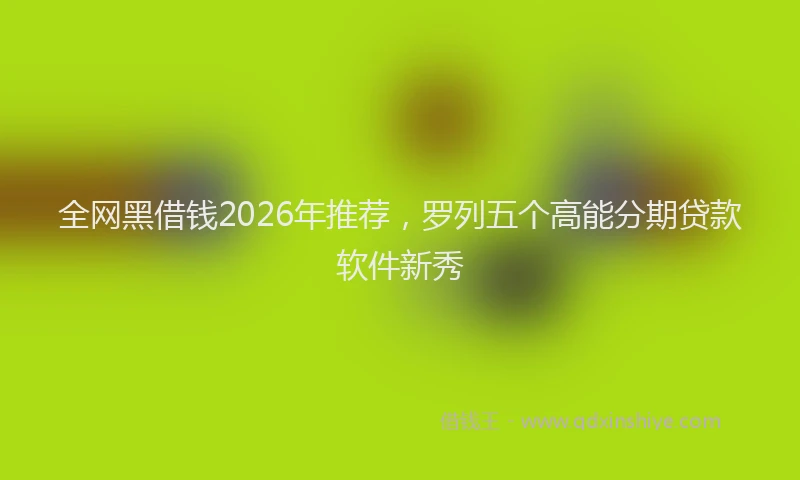 全网黑借钱2026年推荐，罗列五个高能分期贷款软件新秀