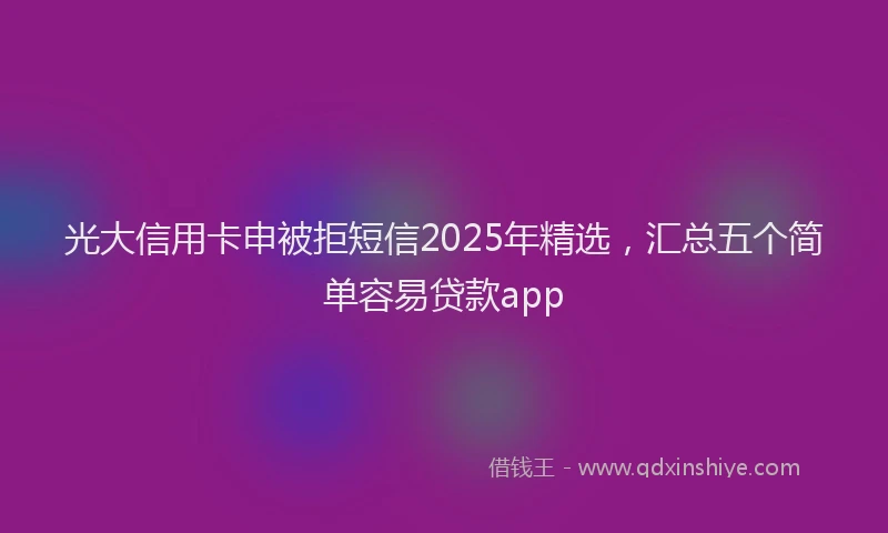 光大信用卡申被拒短信2025年精选，汇总五个简单容易贷款app