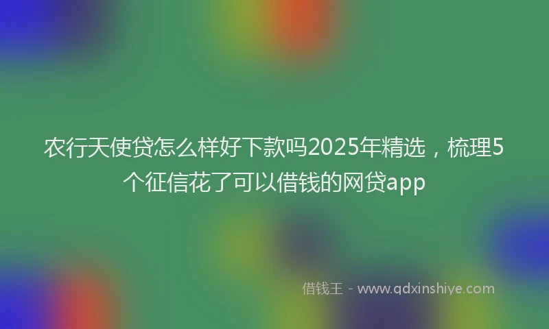 农行天使贷怎么样好下款吗2025年精选,梳理5个征信花了可以借钱的网贷app