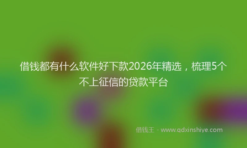借钱都有什么软件好下款2026年精选，梳理5个不上征信的贷款平台